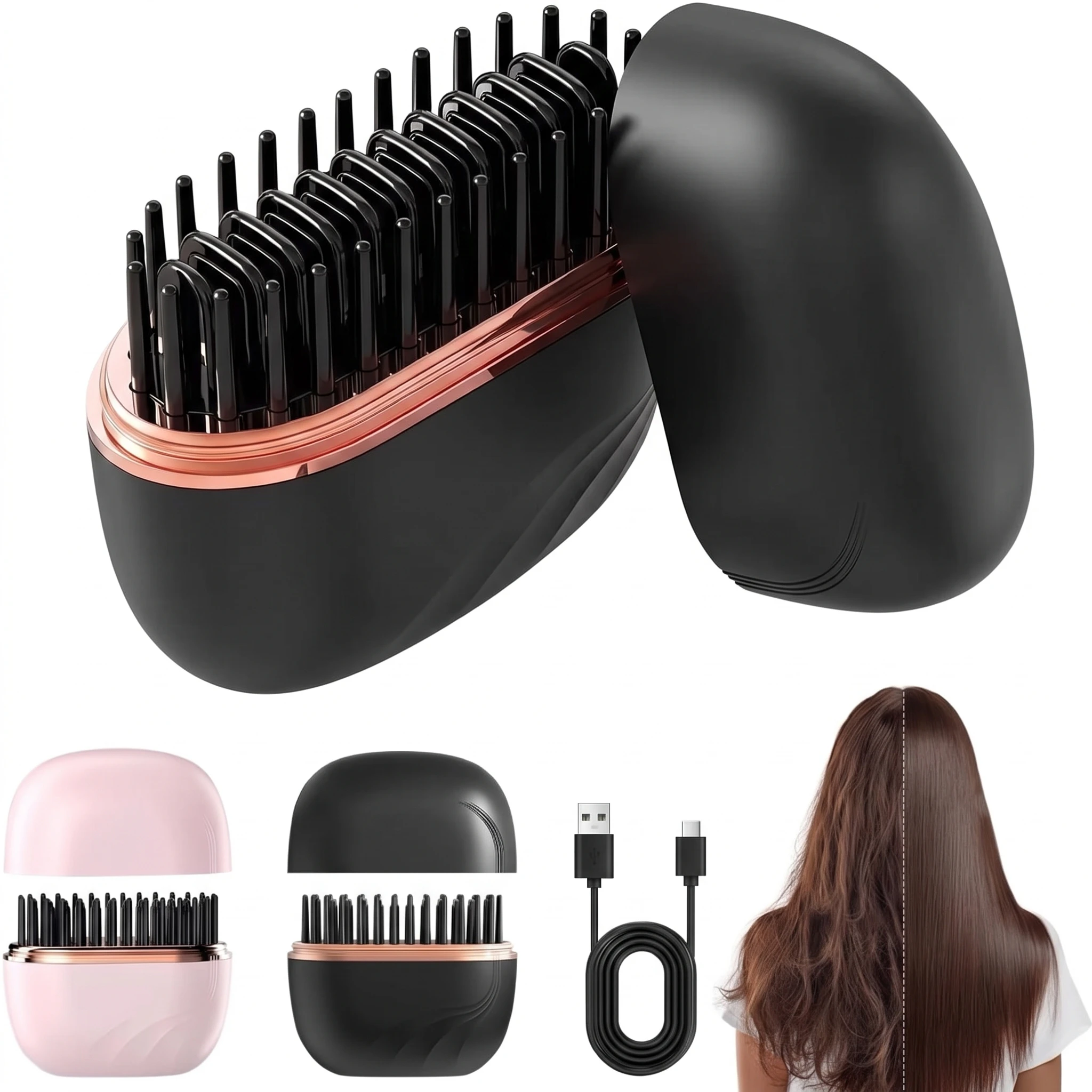 Mini Rechargeable Hair Straightener - Travel-Friendly Styling with Safety!